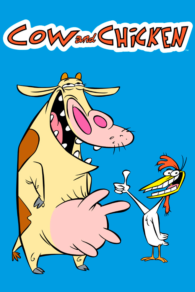 Poster de la Caricatura: Vaca y pollo