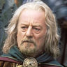 Bernard Hill en el papel de Théoden