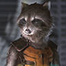 Bradley Cooper en el papel de Rocket Raccoon (Mapache Cohete)