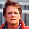 Michael J. Fox en el papel de Marty McFly