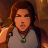 Hayley Atwell en el papel de Lara Croft